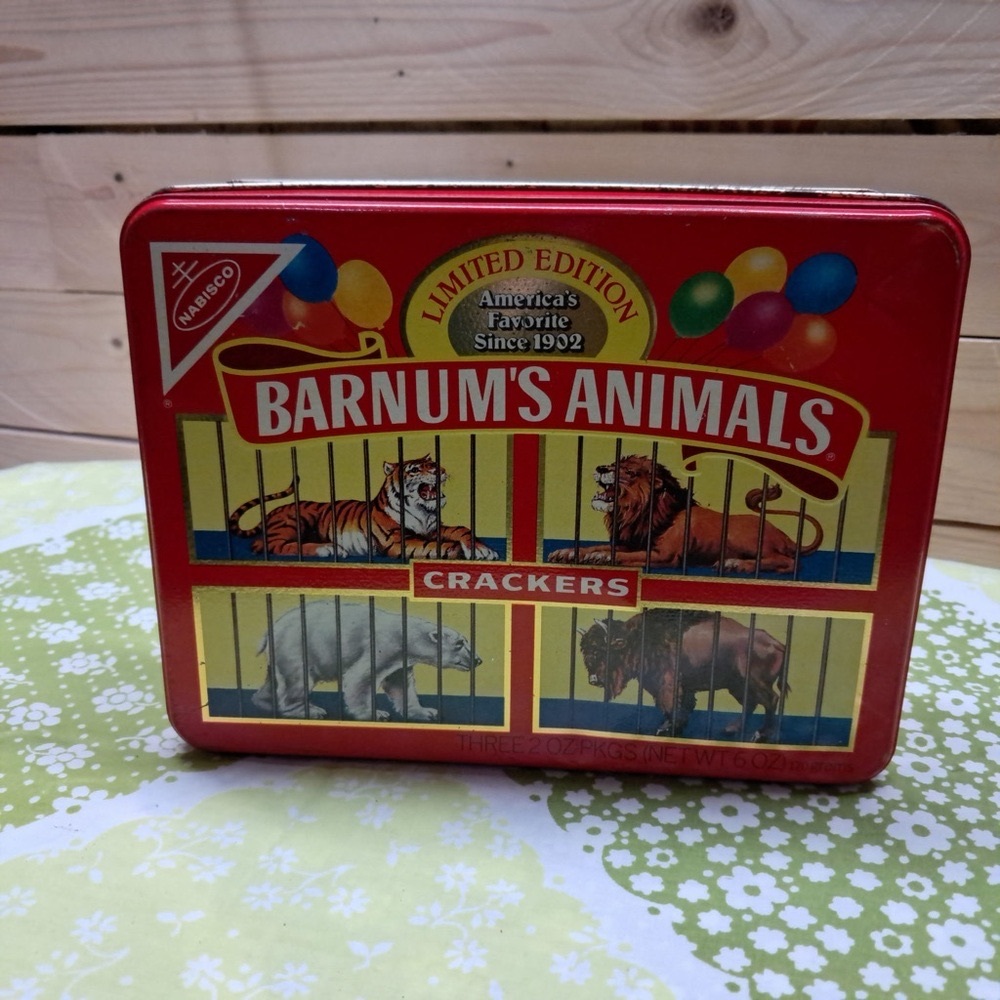 Barnum and Baileys vintage circus animal cracker tin